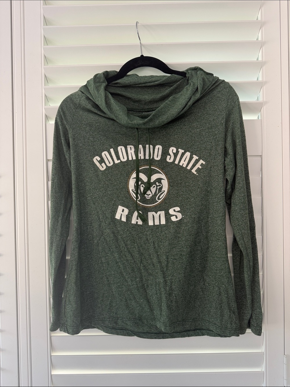 Colorado State Rams Women's Lightweight Green Hooded Long-Sleeve Tee